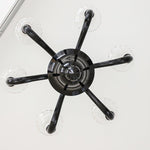 Black Iron Candle Chandelier with Clear Glass Shades for Dining Room and Living Room
