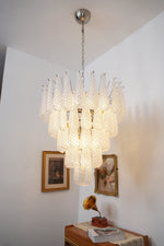 Glass Dewdrop Chandelier – Modern Art Glass Pendant Light for Dining Room and Foyer