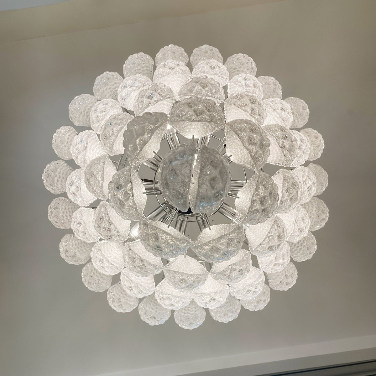 Glass Dewdrop Chandelier – Modern Art Glass Pendant Light for Dining Room and Foyer