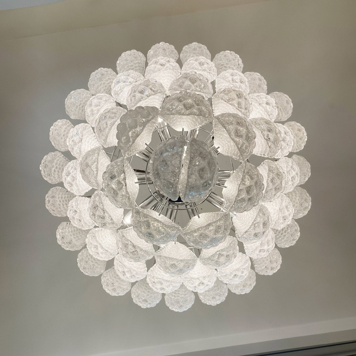 Glass Dewdrop Chandelier – Modern Art Glass Pendant Light for Dining Room and Foyer