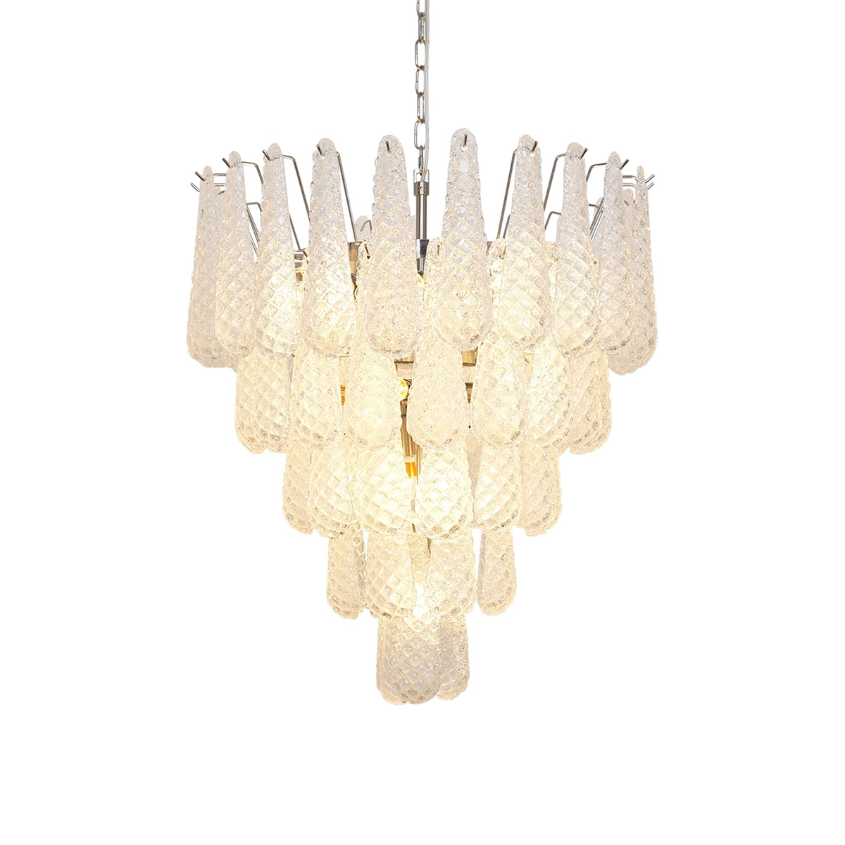Glass Dewdrop Chandelier – Modern Art Glass Pendant Light for Dining Room and Foyer