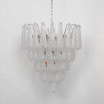 Aurelia Glass Droplet Chandelier – Modern Waterfall Pendant Light for Dining Room and Foyer