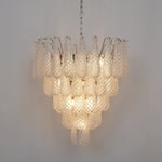 Aurelia Glass Droplet Chandelier – Modern Waterfall Pendant Light for Dining Room and Foyer