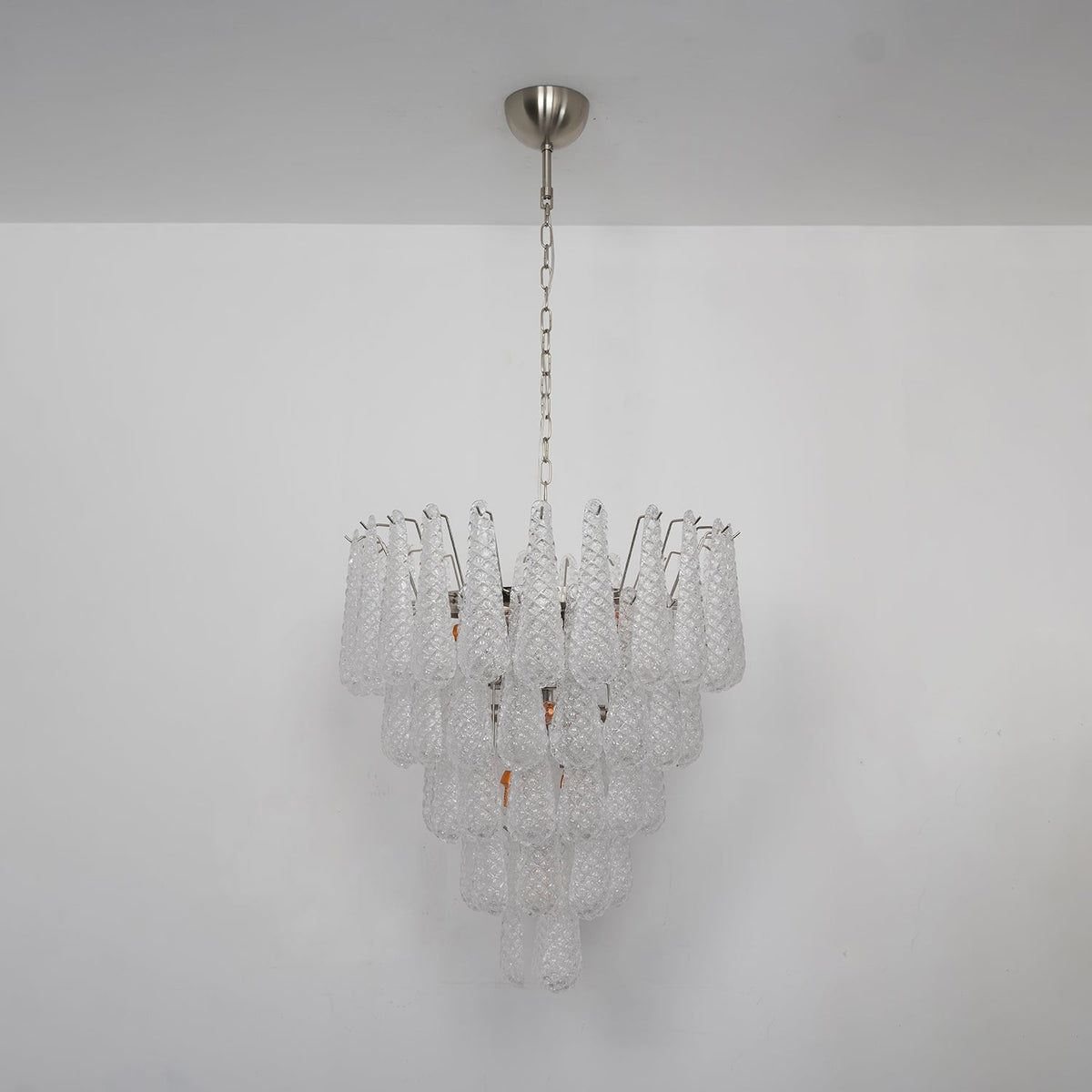 Aurelia Glass Droplet Chandelier – Modern Waterfall Pendant Light for Dining Room and Foyer