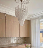 Aurelia Glass Droplet Chandelier – Modern Waterfall Pendant Light for Dining Room and Foyer