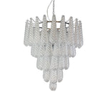 Aurelia Glass Droplet Chandelier – Modern Waterfall Pendant Light for Dining Room and Foyer
