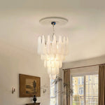 Aurelia Glass Droplet Chandelier – Modern Waterfall Pendant Light for Dining Room and Foyer