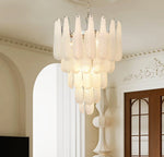 Aurelia Glass Droplet Chandelier – Modern Waterfall Pendant Light for Dining Room and Foyer