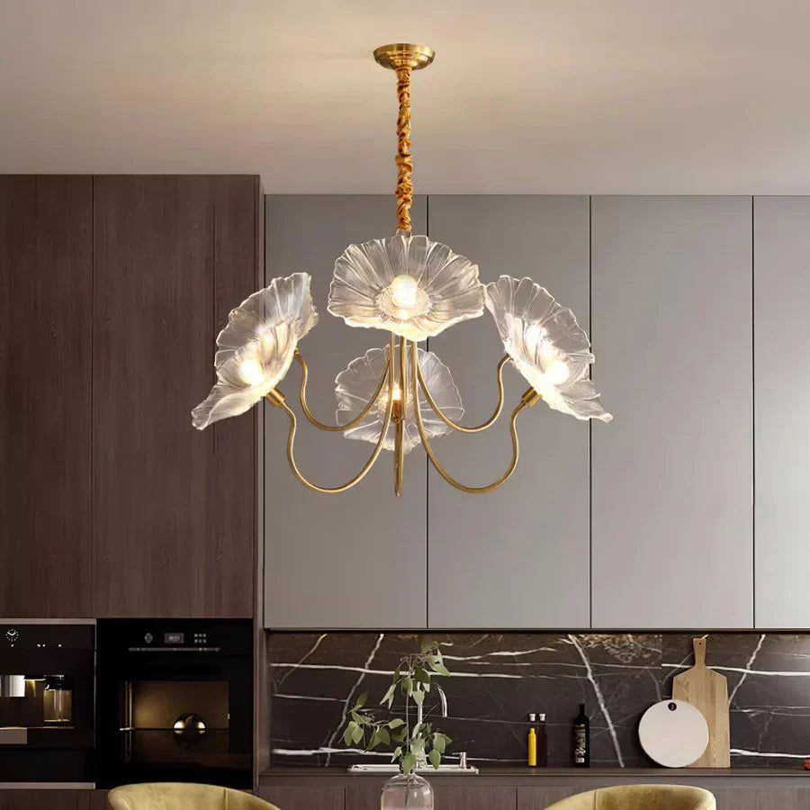 American Style Minimalist Living Room With Nordic Style Chandelier