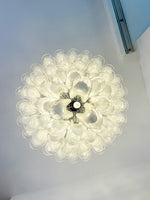 White Glass Petals Chandelier – Modern Designer Pendant Light for Dining Room and Living Room