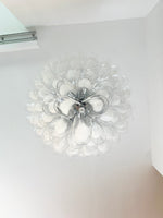 White Glass Petals Chandelier – Modern Designer Pendant Light for Dining Room and Living Room