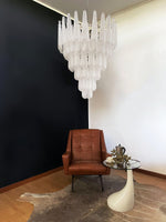 Artisan Glass Pinecone Chandelier in Nickel or Gold