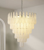 Artisan Glass Pinecone Chandelier in Nickel or Gold
