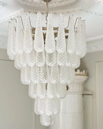 Artisan Glass Pinecone Chandelier in Nickel or Gold
