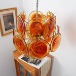 Aurelia Orange Glass Disc Chandelier – Modern Designer Pendant Light