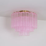 Murano Pink Glass Ceiling Light