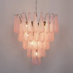 Pink Murano Glass Droplet Chandelier for Dining Room and Living Room