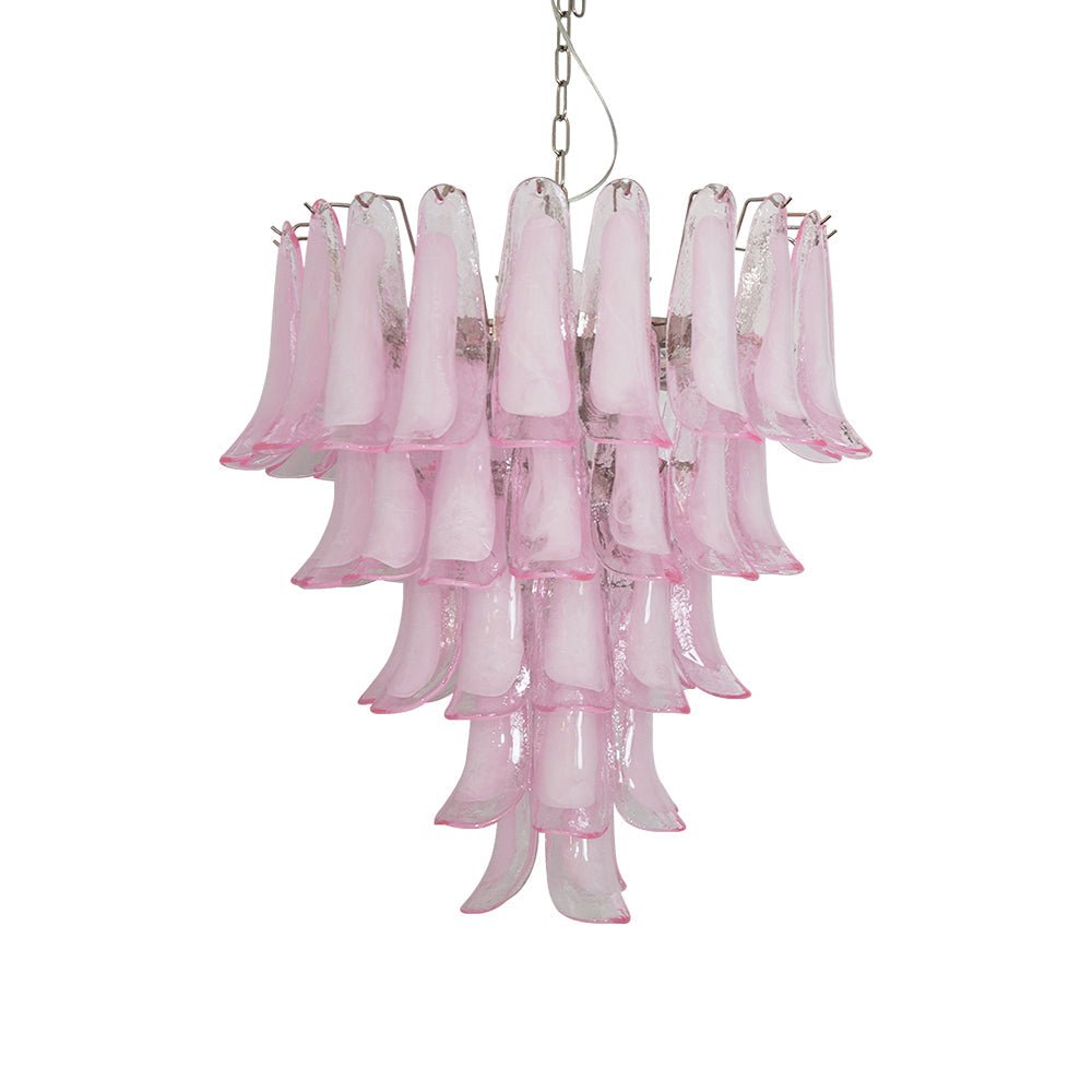 Pink Petal Glass Chandelier | Handcrafted Designer Ceiling Light