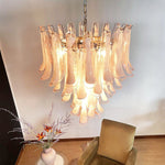 Pink Petal Glass Chandelier | Handcrafted Designer Ceiling Light