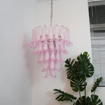 Pink Petal Glass Chandelier | Handcrafted Designer Ceiling Light