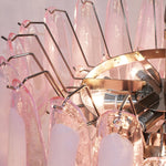 Pink Petal Glass Chandelier | Handcrafted Designer Ceiling Light