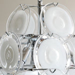 Modern White Glass Orb Chandelier for Dining Room and Living Room