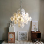 Modern White Glass Orb Chandelier for Dining Room and Living Room