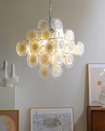 Modern White Glass Orb Chandelier for Dining Room and Living Room