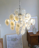 Modern White Glass Orb Chandelier for Dining Room and Living Room