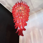 Red Petals Spiral Glass Chandelier | Modern Designer Pendant Light