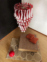 Red Petals Spiral Glass Chandelier | Modern Designer Pendant Light
