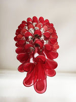 Red Petals Spiral Glass Chandelier | Modern Designer Pendant Light