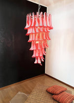Red Petals Spiral Glass Chandelier | Modern Designer Pendant Light
