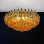 Rhombus Amber Glass Chandelier – Modern Gold Pendant Light