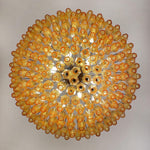 Rhombus Amber Glass Chandelier – Modern Gold Pendant Light
