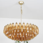 Rhombus Amber Glass Chandelier – Modern Gold Pendant Light