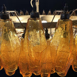 Rhombus Amber Glass Chandelier – Modern Gold Pendant Light