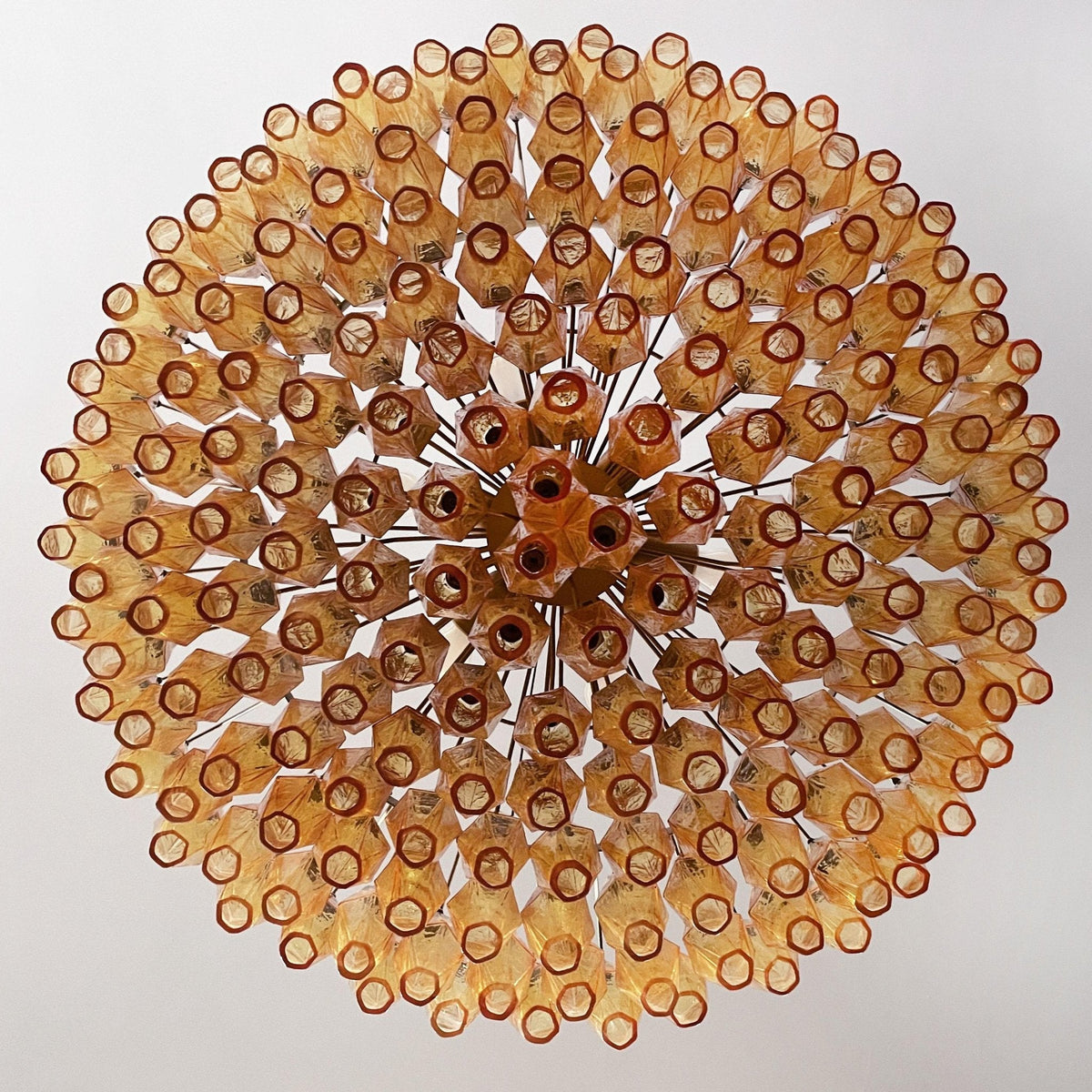 Rhombus Amber Glass Chandelier – Modern Gold Pendant Light