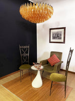 Rhombus Amber Glass Chandelier – Modern Gold Pendant Light