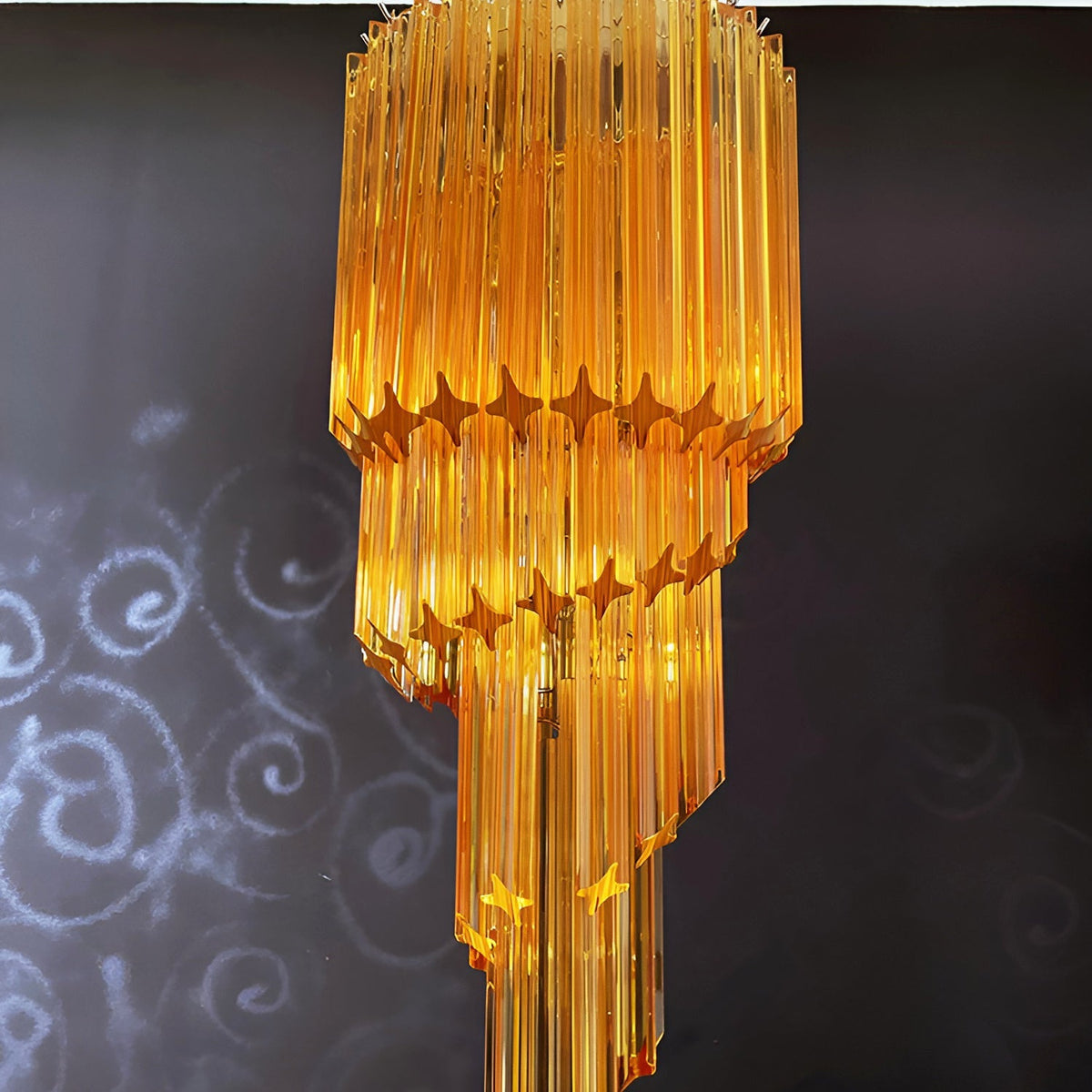 Spiral Prism Glass Chandelier – Hand-Cut Faceted Pendant Light