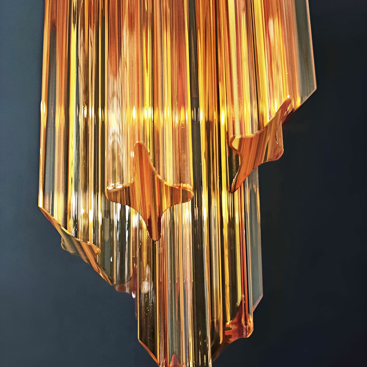 Spiral Prism Glass Chandelier – Hand-Cut Faceted Pendant Light