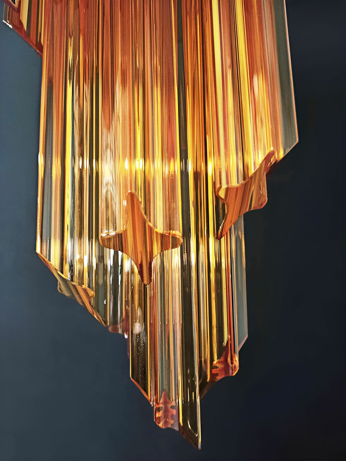 Spiral Prism Glass Chandelier – Hand-Cut Faceted Pendant Light