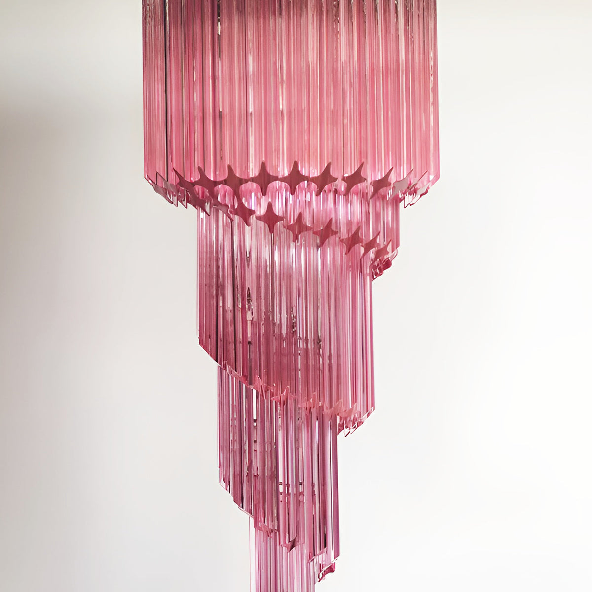 Spiral Prism Glass Chandelier – Hand-Cut Faceted Pendant Light