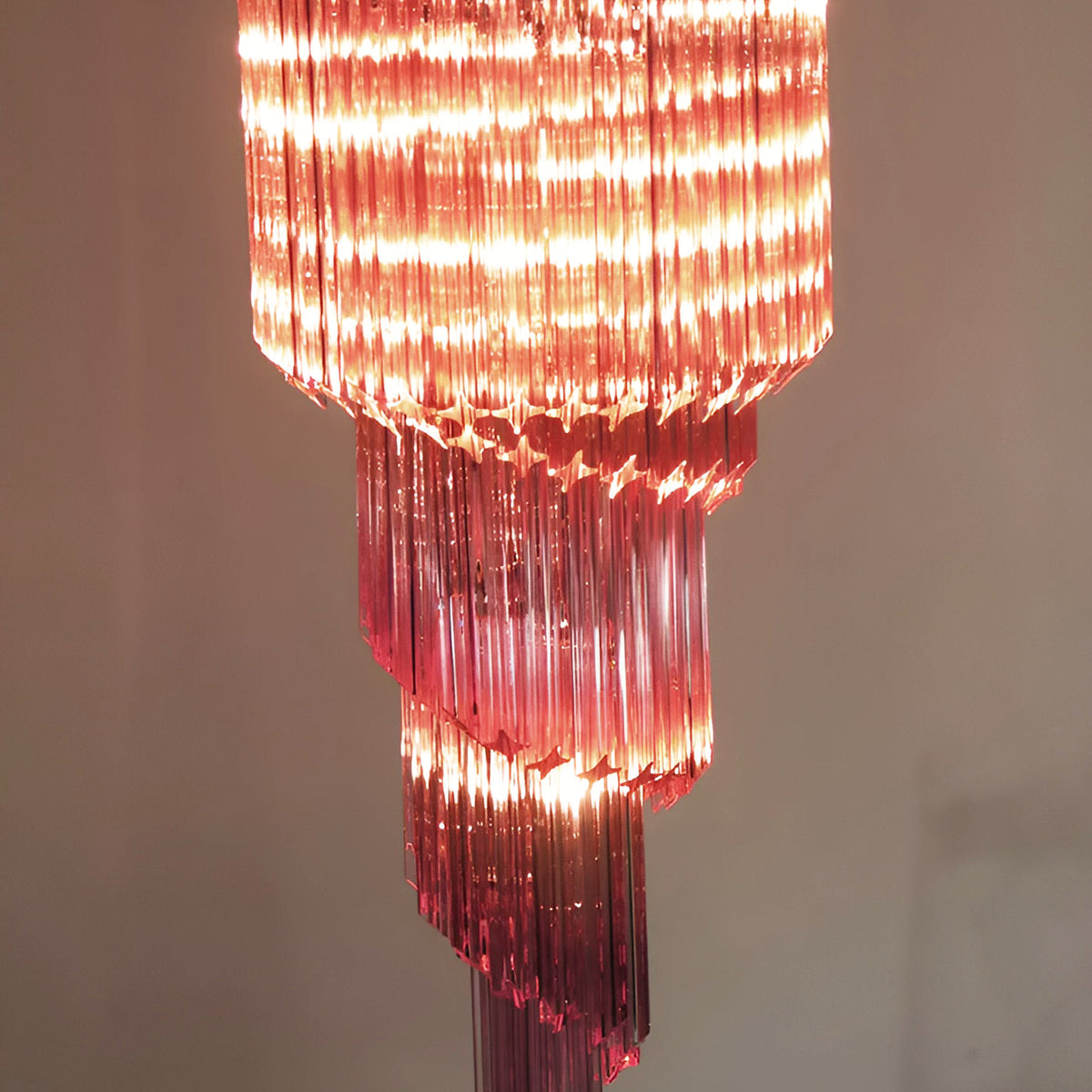 Spiral Prism Glass Chandelier – Hand-Cut Faceted Pendant Light
