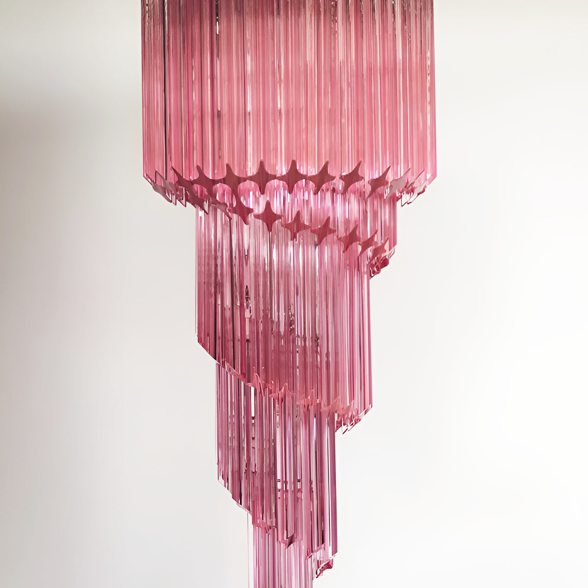 Spiral Prism Glass Chandelier – Hand-Cut Faceted Pendant Light