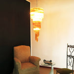 Spiral Prism Glass Chandelier – Hand-Cut Faceted Pendant Light