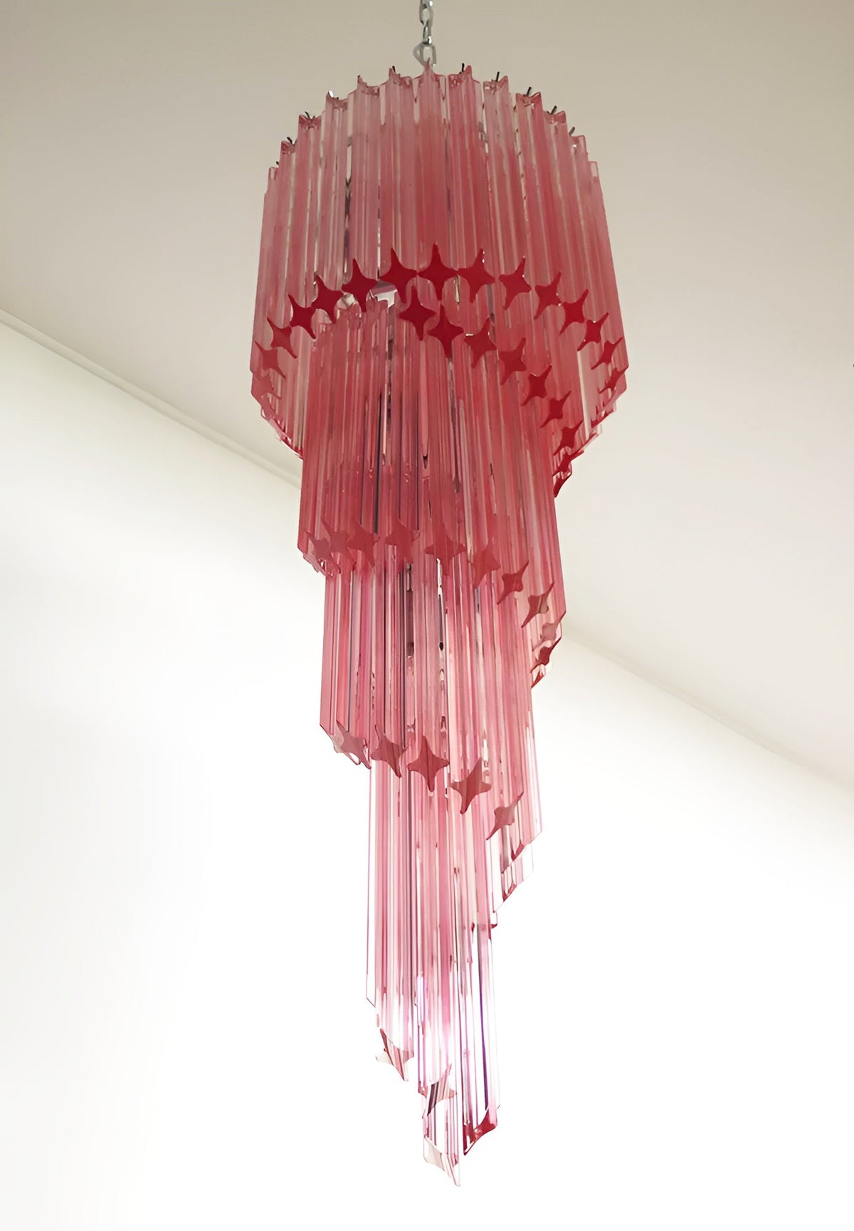 Spiral Prism Glass Chandelier – Hand-Cut Faceted Pendant Light