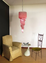 Spiral Prism Glass Chandelier – Hand-Cut Faceted Pendant Light