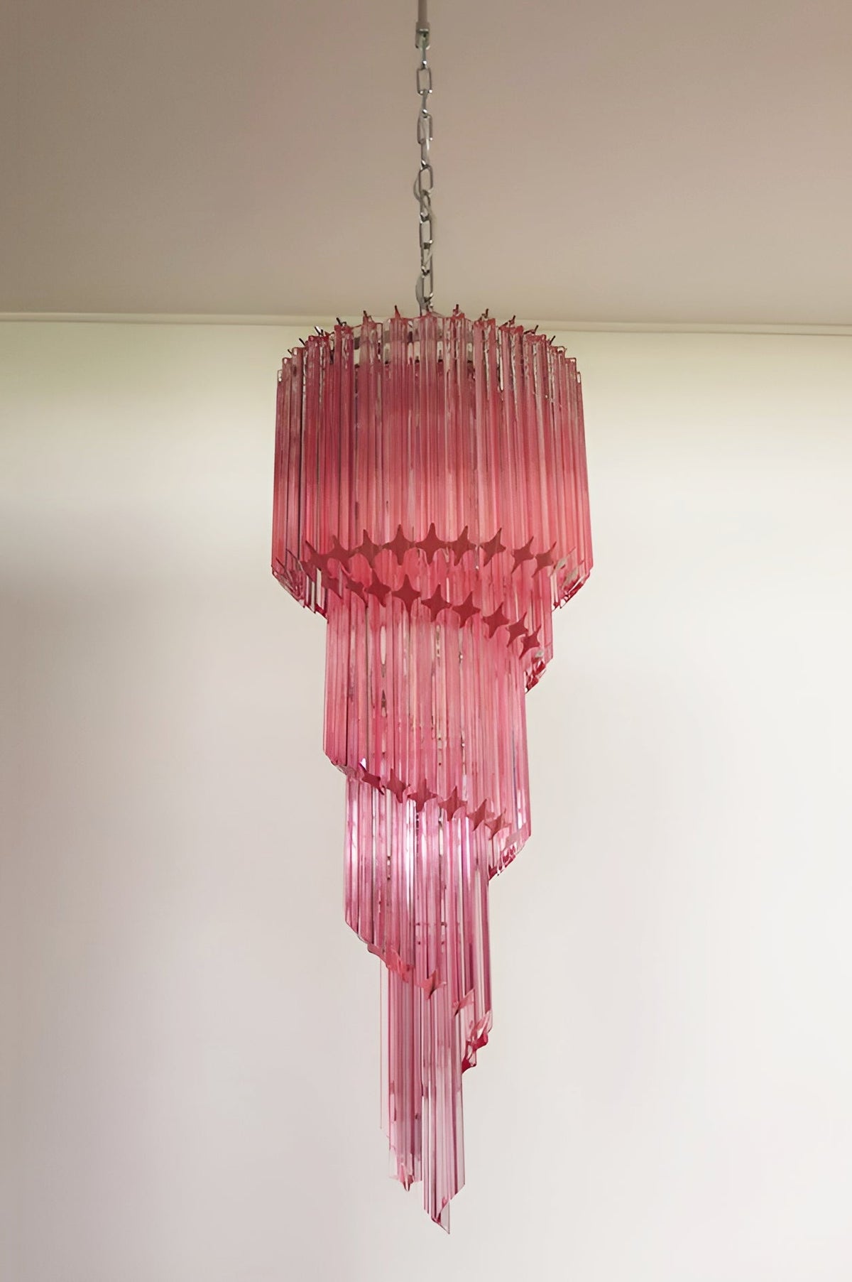 Spiral Prism Glass Chandelier – Hand-Cut Faceted Pendant Light