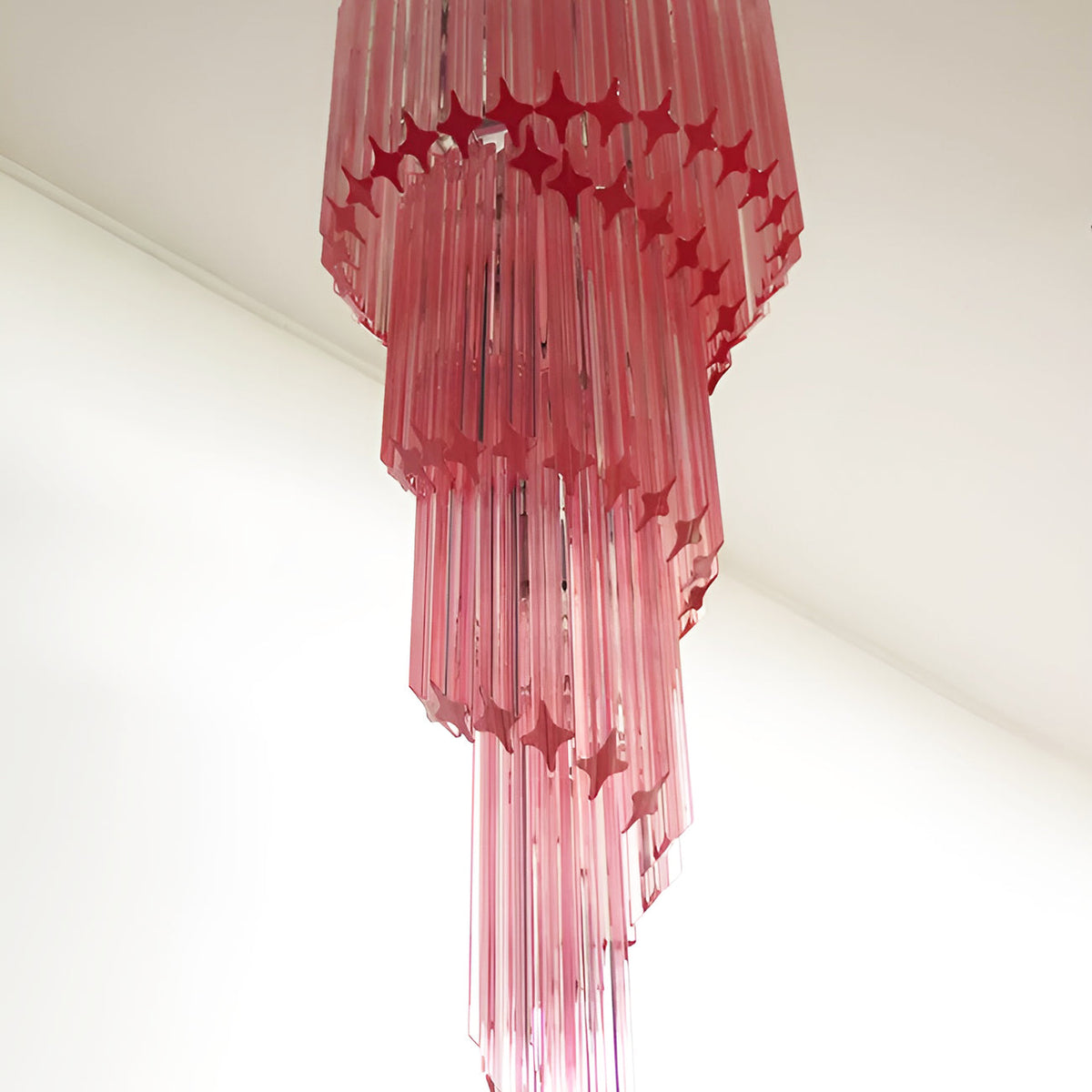 Spiral Prism Glass Chandelier – Hand-Cut Faceted Pendant Light